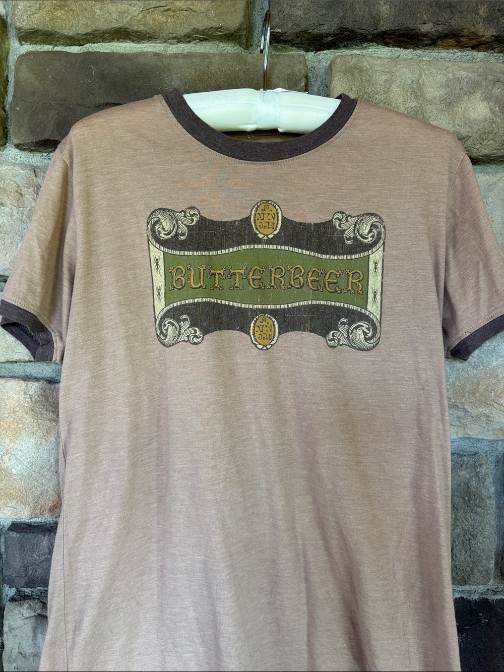 Butterbeer Graphic Ringer T-Shirt - Brown